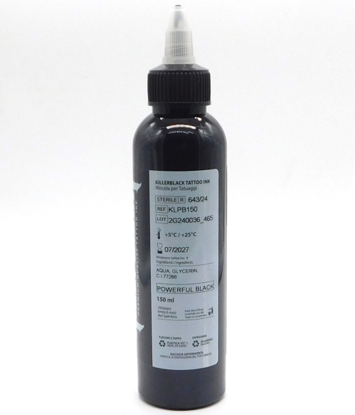 Killerblack Ink Tattoofarbe - Powerful Black 150ml.